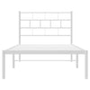 Stella Homewares Metal Bed Frame without Mattress with Headboard White 107x203 cm King Single