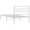 Stella Homewares Metal Bed Frame without Mattress with Headboard White 107x203 cm King Single