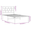 Stella Homewares Metal Bed Frame without Mattress with Headboard White 107x203 cm King Single