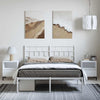 Stella Homewares Metal Bed Frame without Mattress with Headboard White 135x190 cm