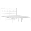 Stella Homewares Metal Bed Frame without Mattress with Headboard White 135x190 cm