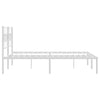 Stella Homewares Metal Bed Frame without Mattress with Headboard White 135x190 cm