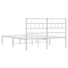 Stella Homewares Metal Bed Frame without Mattress with Headboard White 135x190 cm