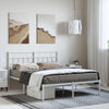 Stella Homewares Metal Bed Frame without Mattress with Headboard White 135x190 cm