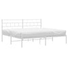Stella Homewares Metal Bed Frame without Mattress with Headboard White 183x203 cm King