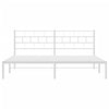 Stella Homewares Metal Bed Frame without Mattress with Headboard White 183x203 cm King