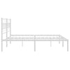 Stella Homewares Metal Bed Frame without Mattress with Headboard White 183x203 cm King
