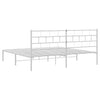 Stella Homewares Metal Bed Frame without Mattress with Headboard White 183x203 cm King