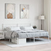 Stella Homewares Metal Bed Frame without Mattress with Headboard White 183x203 cm King