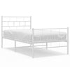 Stella Homewares Metal Bed Frame without Mattress with Footboard White 107x203 cm King Single