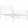 Stella Homewares Metal Bed Frame without Mattress with Footboard White 107x203 cm King Single