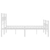 Stella Homewares Metal Bed Frame without Mattress with Footboard White 150x200 cm