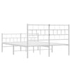 Stella Homewares Metal Bed Frame without Mattress with Footboard White 150x200 cm
