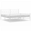 Stella Homewares Metal Bed Frame without Mattress with Footboard White 183x203 cm King