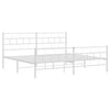 Stella Homewares Metal Bed Frame without Mattress with Footboard White 183x203 cm King