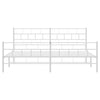 Stella Homewares Metal Bed Frame without Mattress with Footboard White 183x203 cm King