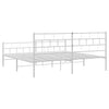 Stella Homewares Metal Bed Frame without Mattress with Footboard White 183x203 cm King