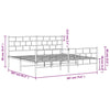 Stella Homewares Metal Bed Frame without Mattress with Footboard White 183x203 cm King