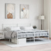 Stella Homewares Metal Bed Frame without Mattress with Footboard White 183x203 cm King