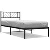 Stella Homewares Metal Bed Frame without Mattress with Headboard Black 107x203 cm King Single