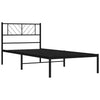 Stella Homewares Metal Bed Frame without Mattress with Headboard Black 107x203 cm King Single