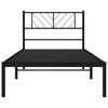Stella Homewares Metal Bed Frame without Mattress with Headboard Black 107x203 cm King Single