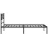Stella Homewares Metal Bed Frame without Mattress with Headboard Black 107x203 cm King Single