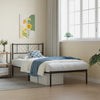 Stella Homewares Metal Bed Frame without Mattress with Headboard Black 107x203 cm King Single