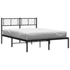 Stella Homewares Metal Bed Frame without Mattress with Headboard Black 150x200 cm