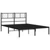 Stella Homewares Metal Bed Frame without Mattress with Headboard Black 150x200 cm