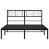 Stella Homewares Metal Bed Frame without Mattress with Headboard Black 150x200 cm
