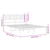 Stella Homewares Metal Bed Frame without Mattress with Headboard Black 150x200 cm