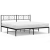 Stella Homewares Metal Bed Frame without Mattress with Headboard Black 183x203 cm King