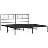 Stella Homewares Metal Bed Frame without Mattress with Headboard Black 183x203 cm King