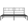 Stella Homewares Metal Bed Frame without Mattress with Headboard Black 183x203 cm King