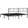 Stella Homewares Metal Bed Frame without Mattress with Headboard Black 183x203 cm King