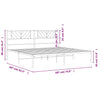 Stella Homewares Metal Bed Frame without Mattress with Headboard Black 183x203 cm King