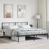 Stella Homewares Metal Bed Frame without Mattress with Headboard Black 183x203 cm King