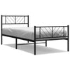 Stella Homewares Metal Bed Frame without Mattress with Footboard Black 107x203 cm King Single