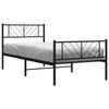 Stella Homewares Metal Bed Frame without Mattress with Footboard Black 107x203 cm King Single