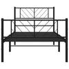 Stella Homewares Metal Bed Frame without Mattress with Footboard Black 107x203 cm King Single