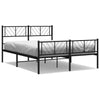 Stella Homewares Metal Bed Frame without Mattress with Footboard Black 150x200 cm