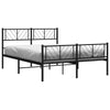 Stella Homewares Metal Bed Frame without Mattress with Footboard Black 150x200 cm
