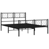 Stella Homewares Metal Bed Frame without Mattress with Footboard Black 150x200 cm