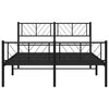 Stella Homewares Metal Bed Frame without Mattress with Footboard Black 150x200 cm