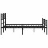 Stella Homewares Metal Bed Frame without Mattress with Footboard Black 150x200 cm