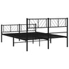 Stella Homewares Metal Bed Frame without Mattress with Footboard Black 150x200 cm