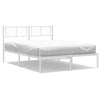 Stella Homewares Metal Bed Frame without Mattress with Headboard White 150x200 cm