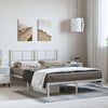 Stella Homewares Metal Bed Frame without Mattress with Headboard White 150x200 cm