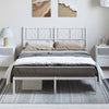 Stella Homewares Metal Bed Frame without Mattress with Headboard White 150x200 cm